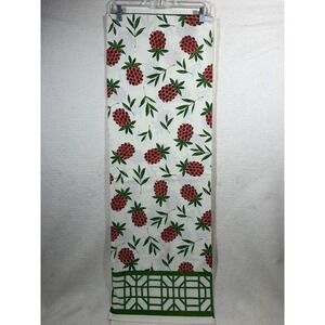 Pomegranate‎ Fruit Print Tablecloth 92x60 Cotton Green White Decorative